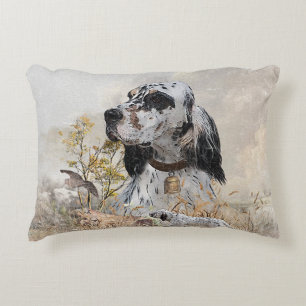 Almofada Decorativa Arte de Setter em Três Cores Inglês, Caça a Pau