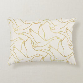 Almofada Decorativa Arte Deco em Fio de Ouro | Ganso Creme Antigo