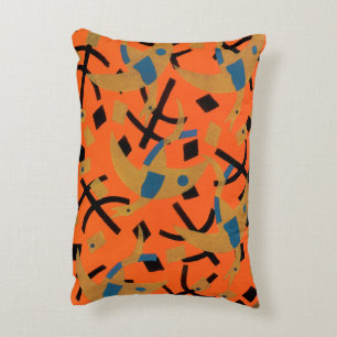 Almofada Decorativa Arte Deco Vintage Jazz Pochoir Aves Douradas Anima