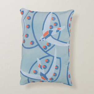 Almofada Decorativa Arte Deco Vintage Jazz Pochoir Padrão de Aves Anim