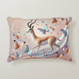 Almofada Decorativa Arte Fantasia Gazela e Borboletas