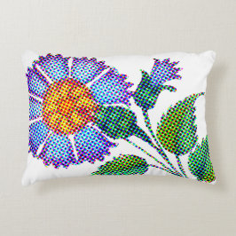 Almofada Decorativa Arte Fina Meia-Tinta Flor Azul