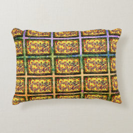 Almofada Decorativa Arte Folclórica Russa inspirou verde-amarelo púrpu