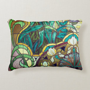 Almofada Decorativa Arte, nouveau, vidro colorido, floral