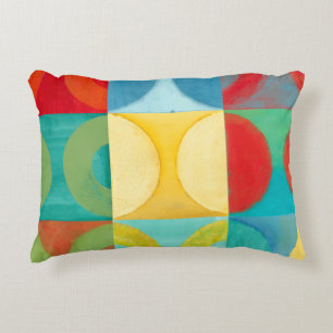 Almofada Decorativa Arte Pop brilhante com Círculos e Quadrados