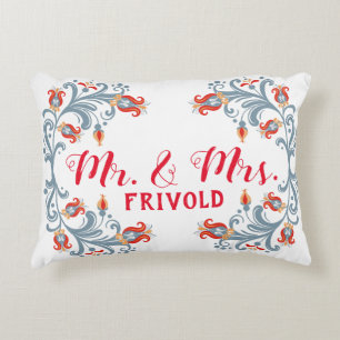 Almofada Decorativa Arte Popular Escandinava Senhor e Senhora Travesse