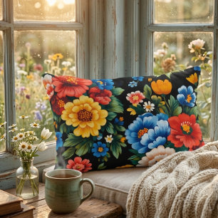Almofada Decorativa Arte popular ucraniana floral colorida