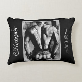 Almofada Decorativa Arte Refinada Costas Masculinas Musculosas Legenda