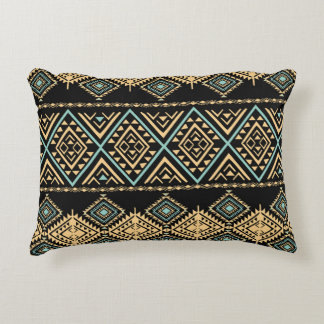 Almofada Decorativa Arte tribal, geometria étnica, padrão colorido.
