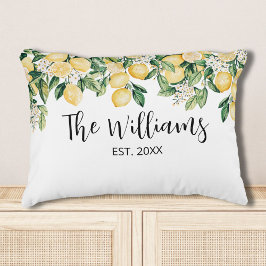 Almofada Decorativa Árvore de limão amarela monograma