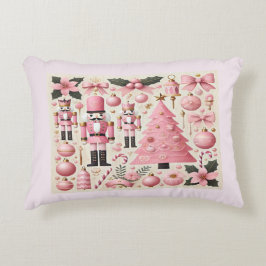 Almofada Decorativa Árvore de Natal do Quebra-Nozes Rosa 