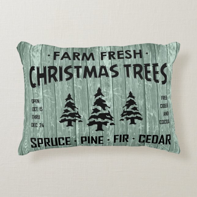 Almofada Decorativa ÁRVORES DE NATAL FRESCO DE fazenda (Frente)