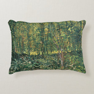 Almofada Decorativa Árvores de Vincent van Gogh e Undergrowth, 1887