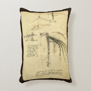 Almofada Decorativa Asa de Leonardo da Vinci no esboço da máquina voad