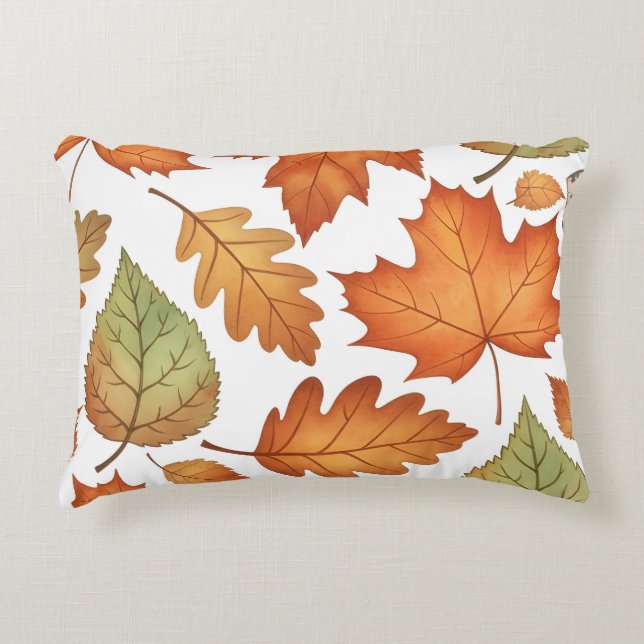 Almofada Decorativa Autumn Leaf Seamless Pattern (Frente)