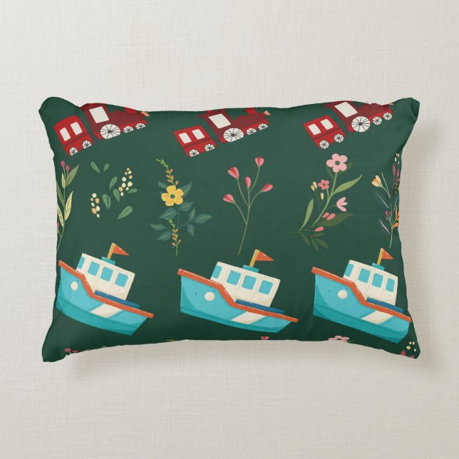 Almofada Decorativa Aventura Duo, barcos e trilhas (Frente)