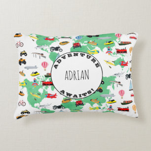 Almofada Decorativa Aventura Personalizada Aguarda Veículos do Mapa M