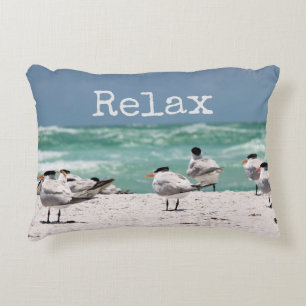 Almofada Decorativa Aves na Praia Relaxa