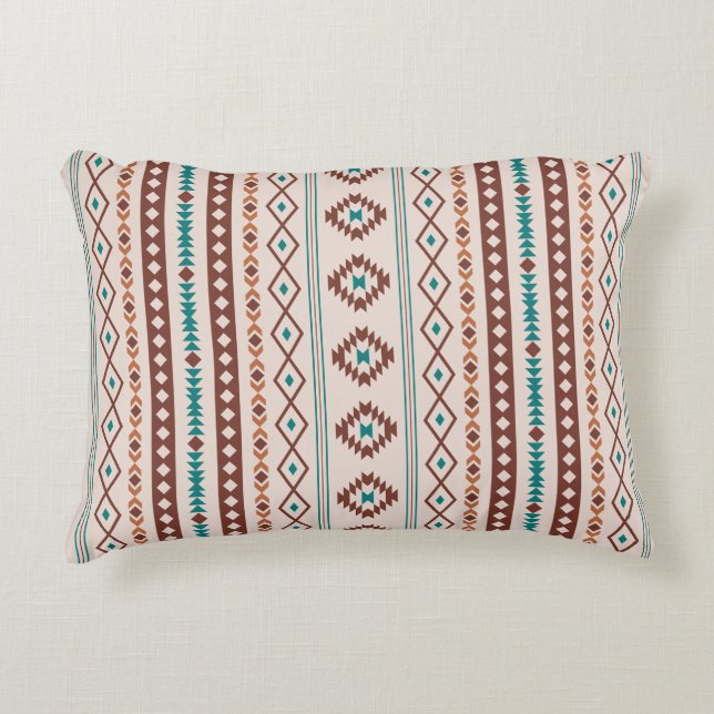 Almofada Decorativa Aztec Rusts Creme Misturado Motifs V Padrão (Frente)