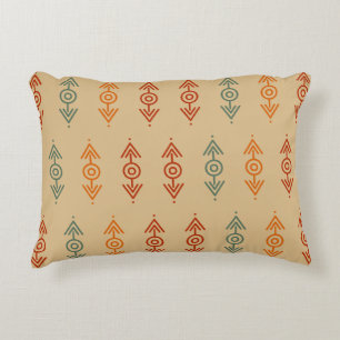 Almofada Decorativa Aztec Tribal Azul Geométrico E Southwester Laranja