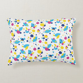 Almofada Decorativa Azul Amarelo Rosa Diversão Fluxo Padrão Abstrato M