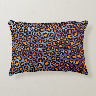 Almofada Decorativa Azul-brilhante Leopard Patterno Girly Cheetah Impr