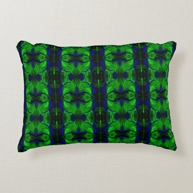 Almofada Decorativa Azul com traçados interligados 'flutuantes' (Frente)