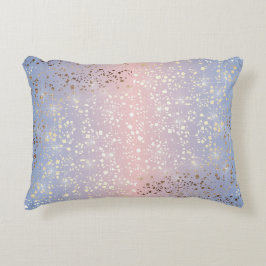 Almofada Decorativa Azul Dourado da serenidade de quartzo cor-de-rosa