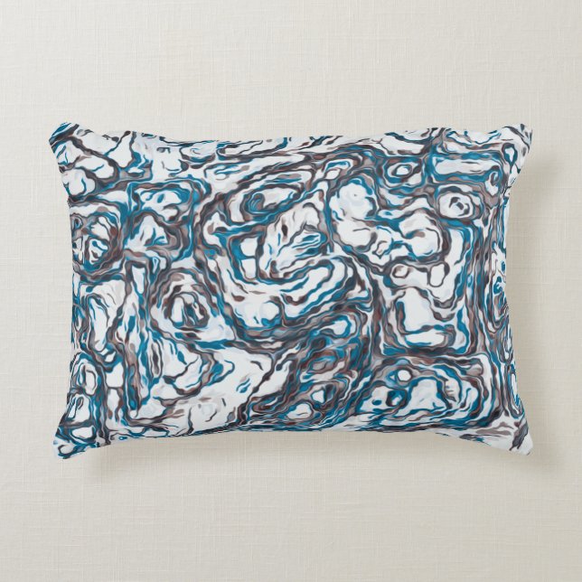 Almofada Decorativa Azul e Marrom  (Frente)