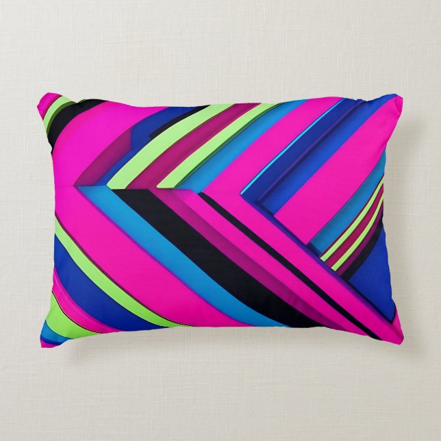 Almofada Decorativa Azul elétrico e rosa (Frente)
