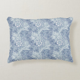 Almofada Decorativa Azul Francês Floral Calêndula William Morris
