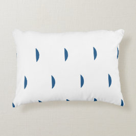 Almofada Decorativa Azul Geométrico Branco Pontos Azuis  