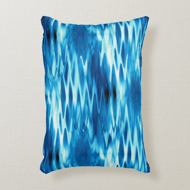 Almofada Decorativa Azul-gradiente retido formando o redemoinho abstra (Frente(Vertical))