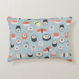 Almofada Decorativa Azul padrão Sushi