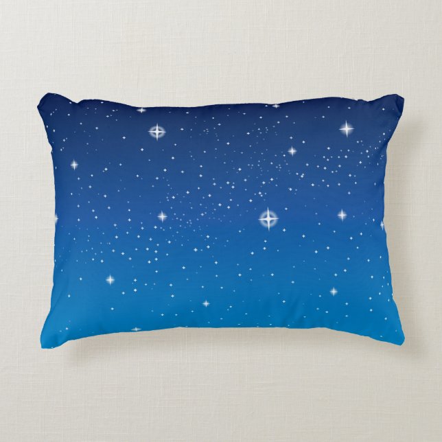 Almofada Decorativa Azul profundo céu noturno estrelado (Frente)