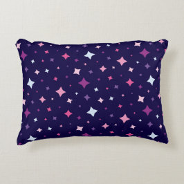 Almofada Decorativa Azul Rosa Estrelas Roxas Espaço Cósmico Céu Noturn