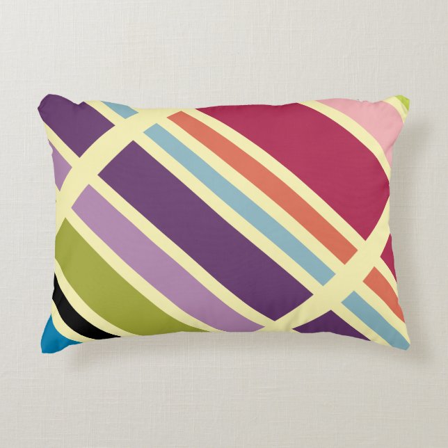 Almofada Decorativa Azul roxo e laranja negros (Frente)