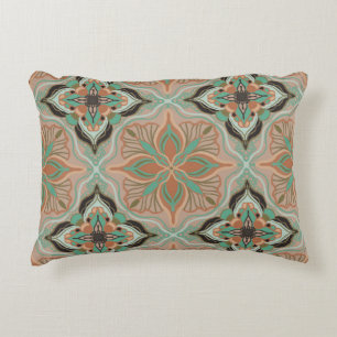Almofada Decorativa Azulejo Floral Pastel Marroquino