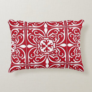Almofada Decorativa Azulejo marroquino - obscuridade - vermelho e