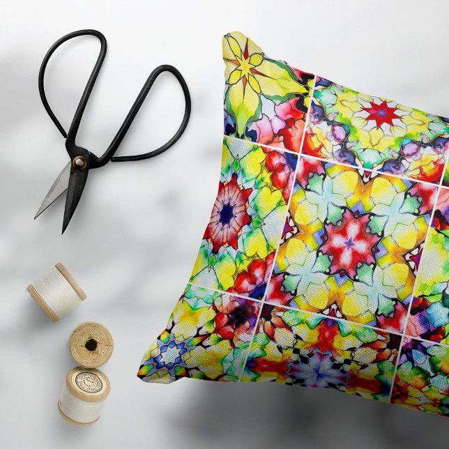 Almofada Decorativa Azulejos do Mediterrâneo, Azulejos de Tinta Álcool (Criador carregado)