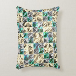 Almofada Decorativa Azulejos ou manchas de menta, bege e prateado