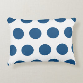 Almofada Decorativa Azure Blue Geométrico Bolinhas Brancas