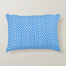 Almofada Decorativa Azure Blue Retro Geo Diamantes