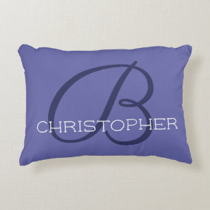 Almofada Decorativa B Nome Personalizado Inicial Azul Periwinkle