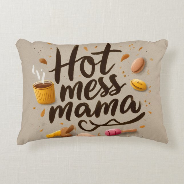 Almofada Decorativa bagunça total mamãe_acento travesseiro (Frente)