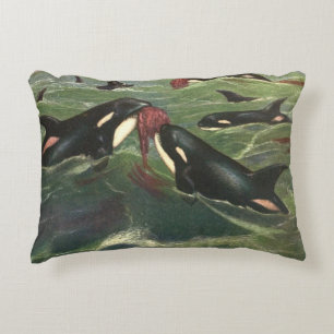 Almofada Decorativa Baleias Assassinas e Orcas, Mamíferos Marinhos Vin