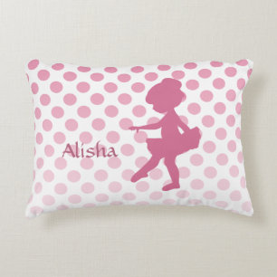 Almofada Decorativa Ballerina rosa-bolinhas Personalizada