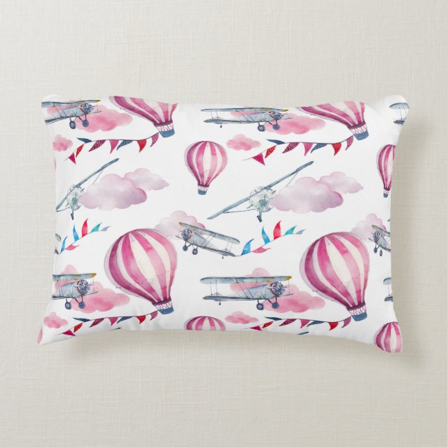 Almofada Decorativa Balões & Biplanos (Verso)