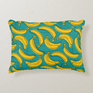 Almofada Decorativa Banana Amarela: Vintagem de Contorno Preta