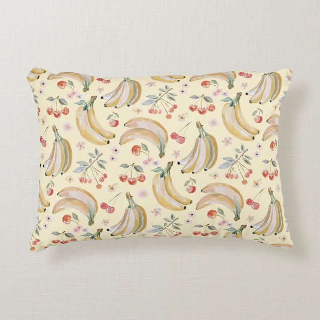 Almofada Decorativa Bananas por Cerejas (Frente)